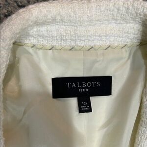 Talbots Petite Cream Textured Jacket